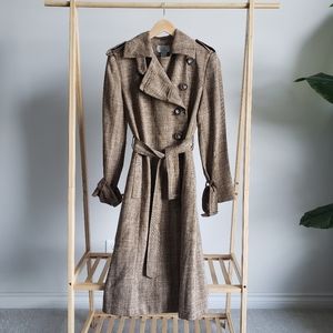 Vintage Inspired Tan Long Trench Coat